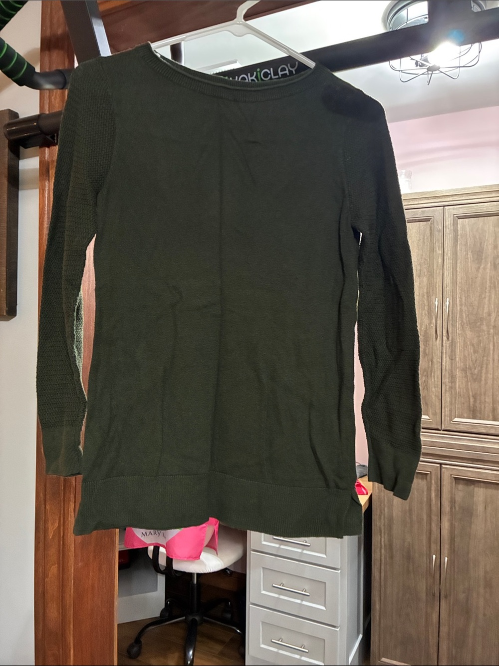 LOFT Olive Crewneck Sweater - Deep Olive Green